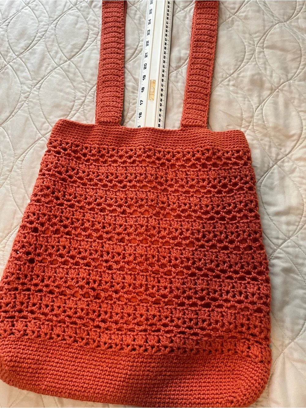 Handmade Crochet Tote Bag in Rust - Picture 7 of 12